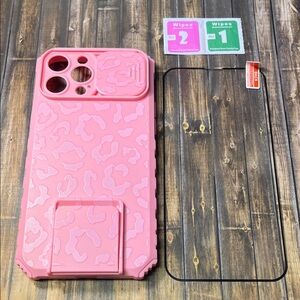 5for$10 Pink Cheetah iPhone 13 Pro Max 6.7 Case Shockproof Protector Phone Case